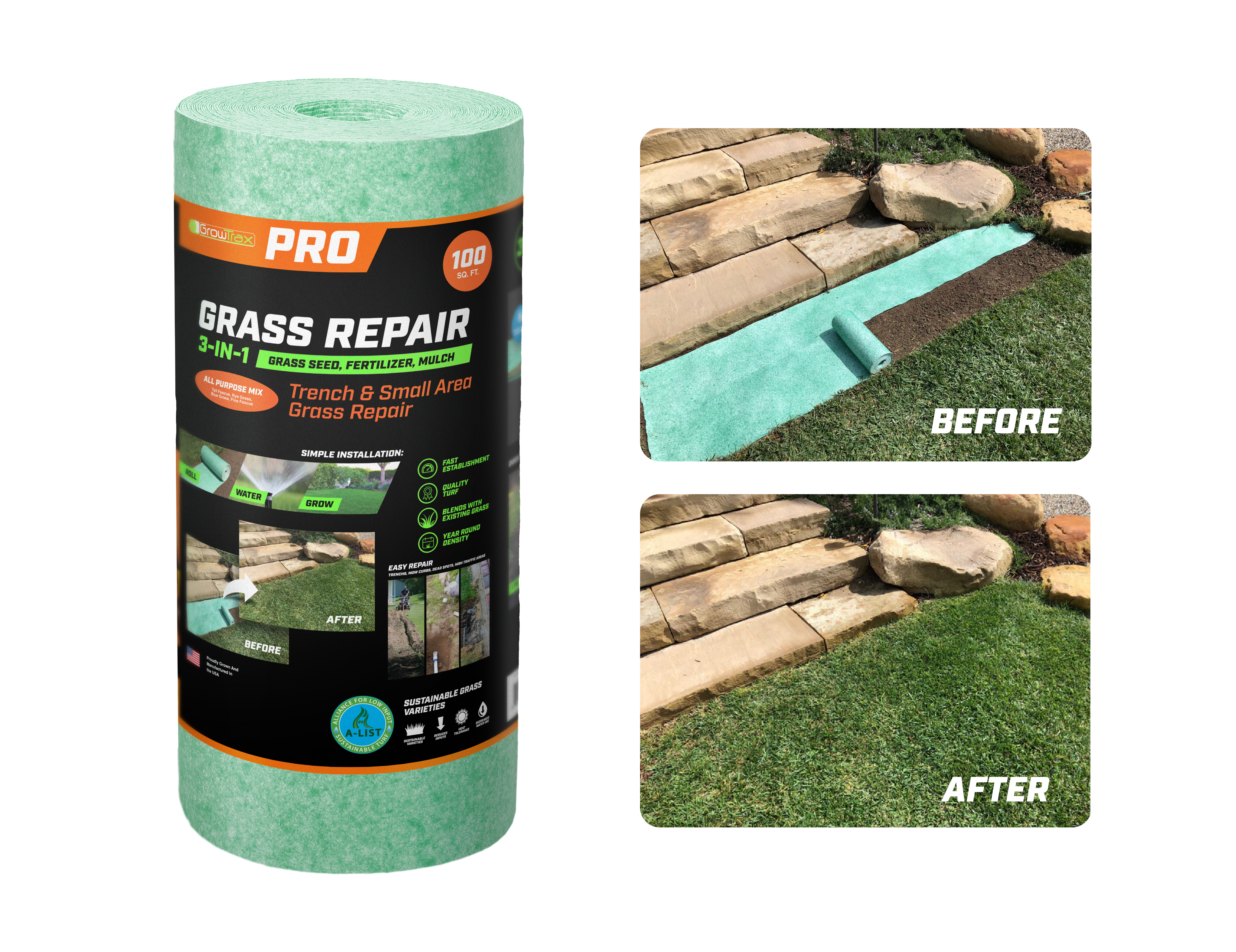 GrowTrax PRO Grass Repair (100 SQFT) – GrowTrax Grass
