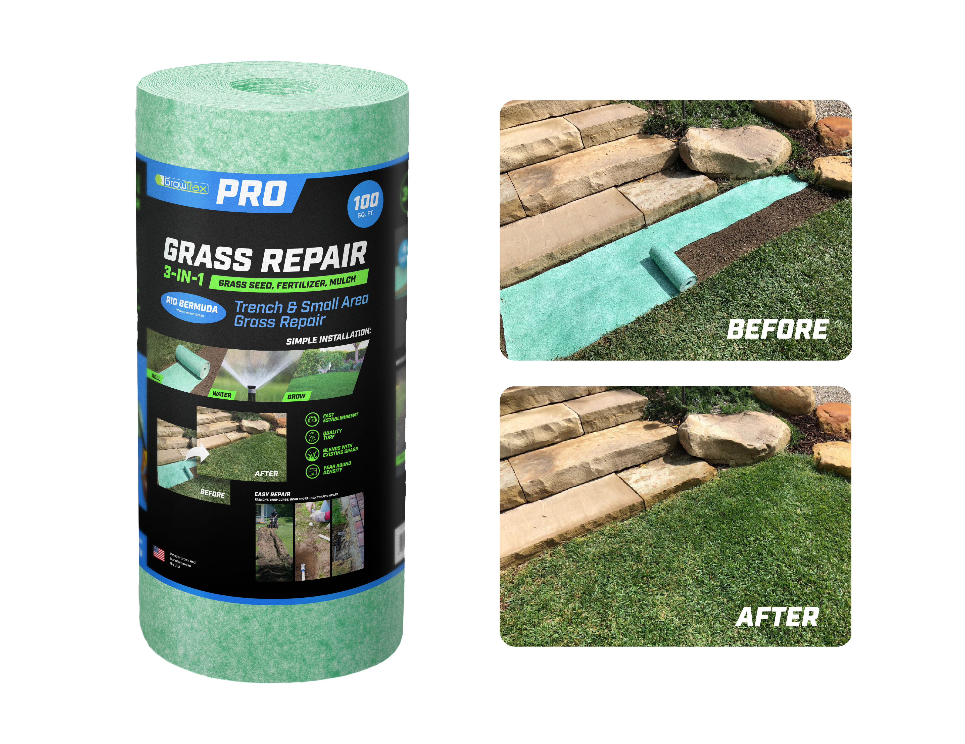 GrowTrax PRO Grass Repair (100 SQFT)